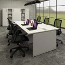 Ver imagem 1 de Plataforma de Trabalho 6 Lugares 360cm X 360cm Pé Painel F5 Cor:cinza