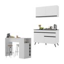 Ver imagem 1 de Cozinha Compacta com Bancada Americana 1 Porta Veneza Multimóveis Mp2207 Branco/preto