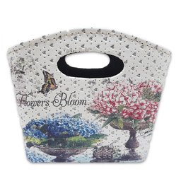 Porta Revista ou Cesto de Flores Formato Bolsa Floral - 1