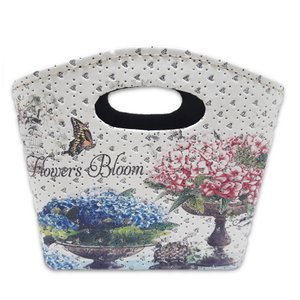 Porta Revista ou Cesto de Flores Formato Bolsa Floral