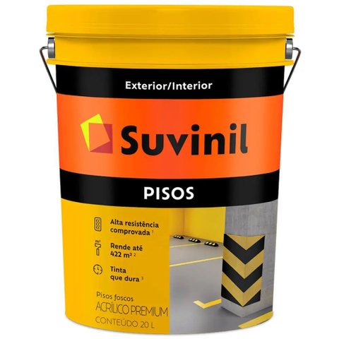 Tinta Acrílica Fosco Premium para Cimento e Piso 20 Litros Cinza Escuro - 50565684 - Suvinil