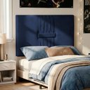 Ver imagem 1 de Cabeceira Painel Estofada Nevada Suede Azul Solteiro 90cm para Cama Box
