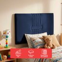 Ver imagem 4 de Cabeceira Painel Estofada Nevada Suede Azul Solteiro 90cm para Cama Box