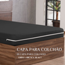Capa de Colchão Casal Solteiro Box em Malha com Zíper Estilo e Praticidade:preto - 3
