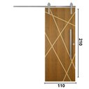 Ver imagem 3 de Porta de Correr Agatha Trilho Soft Pux. Barra Chata Cromado 1.10 X 2.10 Lado Esquerdo – Hale