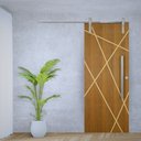 Ver imagem 2 de Porta de Correr Agatha Trilho Soft Pux. Barra Chata Cromado 1.10 X 2.10 Lado Esquerdo – Hale