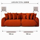 Ver imagem 4 de Sofá Retrátil 4 Lugares Veludo Armani 2,50 Mts Terracota
