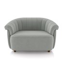 Ver imagem 2 de Sofá Namoradeira Decorativa Latvia 150cm Pés de Madeira Veludo Cinza G45 - Gran Belo