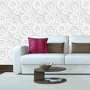 Ver imagem 4 de Papel De Parede Textura Branca Com Circulos 3D Sala Quarto
