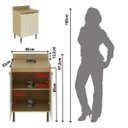 Ver imagem 2 de Balcão de Cozinha 2 Portas com Tampo 60cm Nanda Tecnomobili
