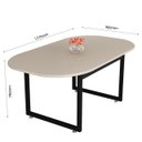 Ver imagem 6 de Mesa de Jantar Oval Estilo Industrial Sala ou Cozinha Tampo Mdf 137x90cm:off White