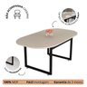 Mesa de Jantar Oval Estilo Industrial Sala ou Cozinha Tampo Mdf 137x90cm:off White - 3