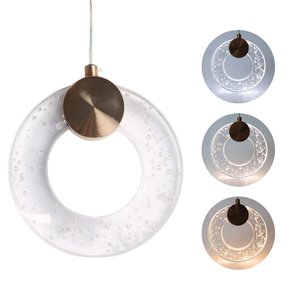 Pendente Arco Cristal 3 Cores 3k 4k 6k Metal Dourado Bivolt