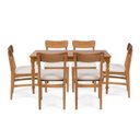 Ver imagem 1 de Conjunto Sala de Jantar Madeira Maciça Mesa Amarilis e 6 Cadeiras Estofadas Olmo