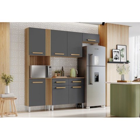 Cozinha Compacta Juma c/ Balcao - 7 Portas 2 Gavetas