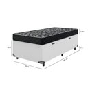Ver imagem 2 de Cama Box Baú Solteiro + Colchão Smart Espuma D20 (88x188x56) Branco