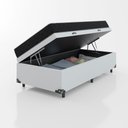 Ver imagem 4 de Cama Box Baú Solteiro + Colchão Smart Espuma D20 (88x188x56) Branco