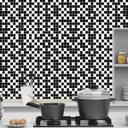 Ver imagem 3 de Papel Parede Pastilha Preto Branco Adesivo Cozinha Banheiro