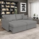 Ver imagem 2 de Sofá Retrátil Reclinável 2 Lugares 154cm Maili Bouclê Cinza K01 - D'rossi