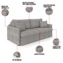 Ver imagem 3 de Sofá Retrátil Reclinável 2 Lugares 154cm Maili Bouclê Cinza K01 - D'rossi