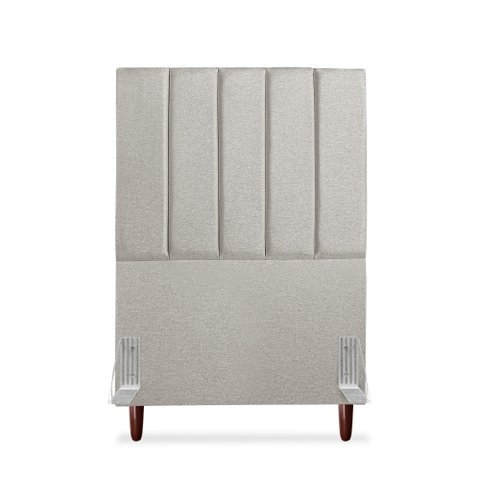 Cabeceira Estofada Solteiro Carla 90 Cm Linho Cinza com Frames