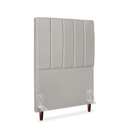 Cabeceira Estofada Solteiro Carla 90 Cm Linho Cinza com Frames - 2