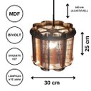 Ver imagem 3 de Luminária Teto tipo Pendente PANDORA MDF - Completa - Cor: Marrom