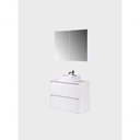 Ver imagem 3 de Gabinete para Banheiro com Cuba e Armario 80cm Mdf Branco Dubai - On Móveis