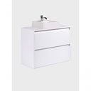 Ver imagem 4 de Gabinete para Banheiro com Cuba e Armario 80cm Mdf Branco Dubai - On Móveis