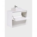 Ver imagem 5 de Gabinete para Banheiro com Cuba e Armario 80cm Mdf Branco Dubai - On Móveis