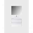 Ver imagem 2 de Gabinete para Banheiro com Cuba e Armario 80cm Mdf Branco Dubai - On Móveis
