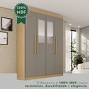 Ver imagem 7 de Guarda-Roupa com Espelho 4 Portas 3 Gavetas 100% MDF Veneza Cinza/Jequitibá/Granizo
