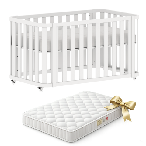 Berço Evolutivo 2 em 1 com Colchão | Linha Loop Quater