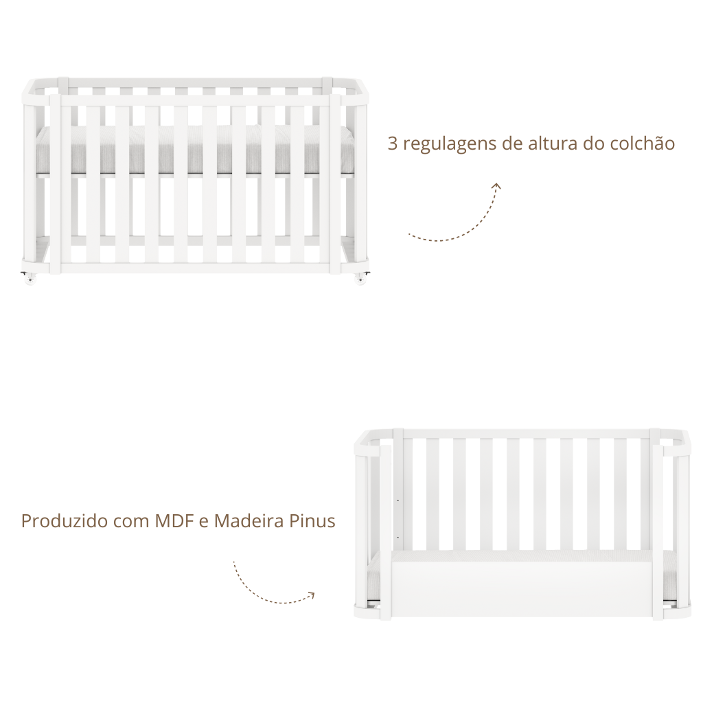 Berço Evolutivo 2 em 1 Linha Loop Quater - 6