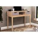 Ver imagem 1 de Mesa de Computador Solteiro Mb 1099 c/2 Gavetas Mel/Cinza Movelbento