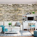 Ver imagem 2 de Papel Parede Pedras Imitando Desenhos Adesivo Lavavel Sala