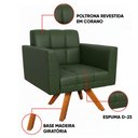 Ver imagem 3 de Poltrona Sala Decorativa Elisa Base Giratória Castanho Mm30 Sintético Pu Verde D03 - D’Rossi