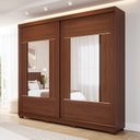 Ver imagem 1 de Guarda-Roupa Casal 2 Portas de Correr com Pés e 4 Espelhos 229cm 100% MDF Talin Espresso Móveis Marrom/Jequitiba