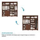 Ver imagem 5 de Guarda-Roupa Casal 2 Portas de Correr com Pés e 4 Espelhos 229cm 100% MDF Talin Espresso Móveis Marrom/Jequitiba