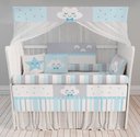 Ver imagem 2 de Kit Berço Enxoval de Bebê Chuva de Amor Azul