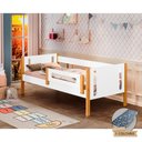 Ver imagem 1 de Cama de Solteiro Infantil Mirela Branca/Mel com Grade de Proteção e Colchão