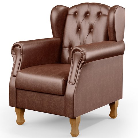 Poltrona Decorativa Para Sala De Estar Yara P02 Couríssimo Marrom - Lyam Decor