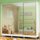 Ver imagem 1 de Guarda-Roupa Infantil Madesa Logan 100% MDF 3 Portas de Correr de Espelho com Pés Branco Cor:Branco