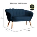 Ver imagem 5 de Sofá Pétala 2 Lugares Veludo Azul Marinho Visalar Móveis