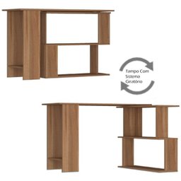 Mesa Escrivaninha Tampo Giratorio 3 Nichos 120x75 Cm B07 Montana Novam - 5