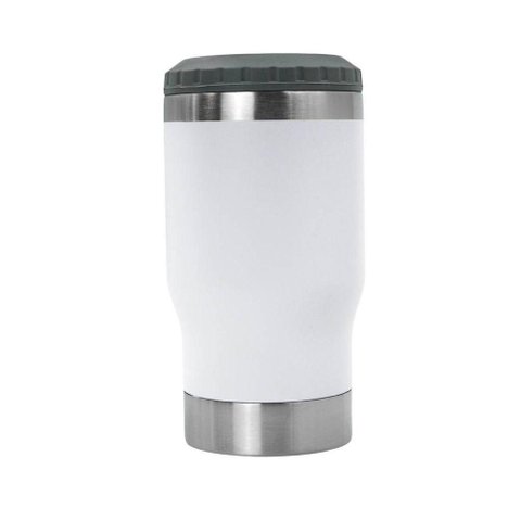 Copo Térmico Porta Lata Garrafa Long Neck Copo Abridor Branco