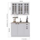 Ver imagem 3 de Conjunto Cozinha Modulada 2 Peças Bari 100% MDF Branco 120cm Branco