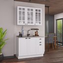 Ver imagem 1 de Conjunto Cozinha Modulada 2 Peças Bari 100% MDF Branco 120cm Branco