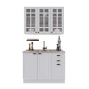 Ver imagem 2 de Conjunto Cozinha Modulada 2 Peças Bari 100% MDF Branco 120cm Branco