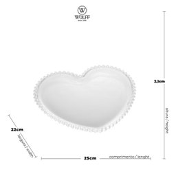 Prato 25cm Cristal Coração Pearl - Wolff - 3